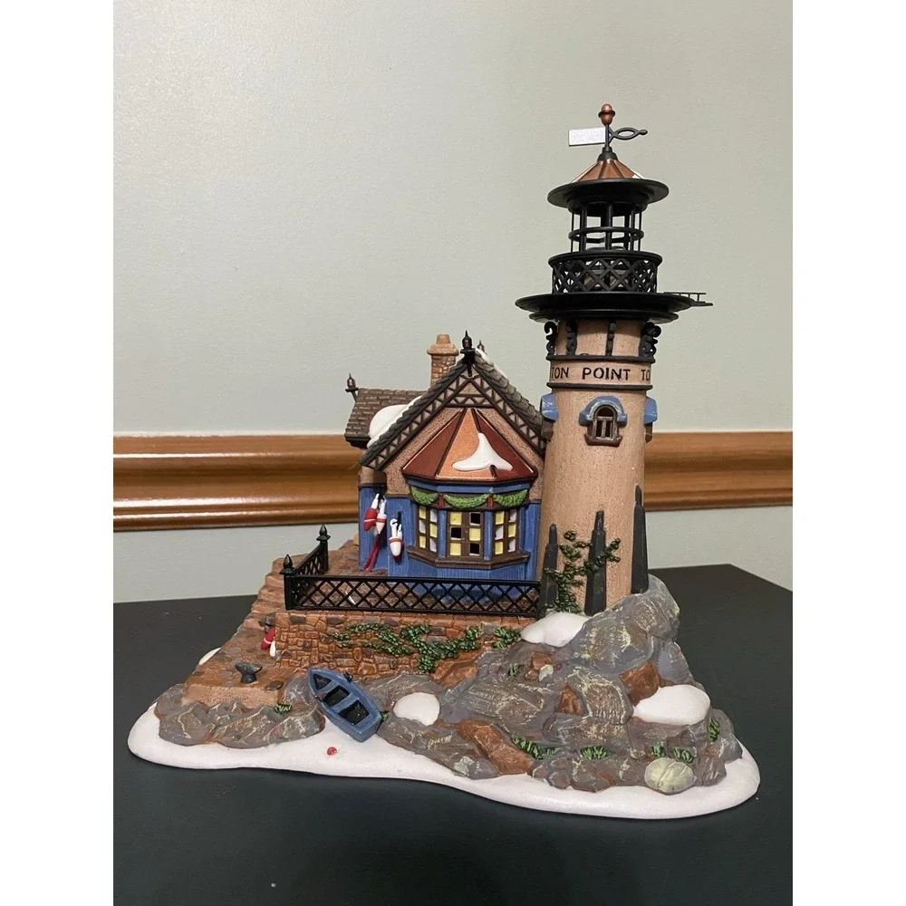 Department 56 Lighthouse Lynton Point Tower Dickens Village Vintage Christmas